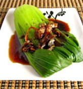 Bok Choy with Hot Bacon Sauce