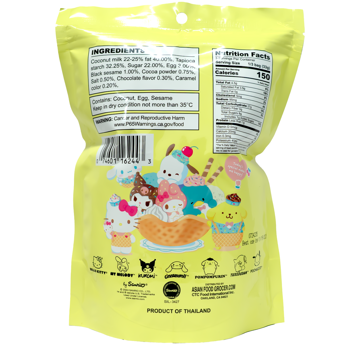 Hello Kitty Coconut Wafer Chocolate Flavor 100g