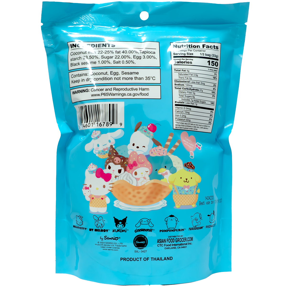 Hello Kitty Wafer Coconut Flavor 100g