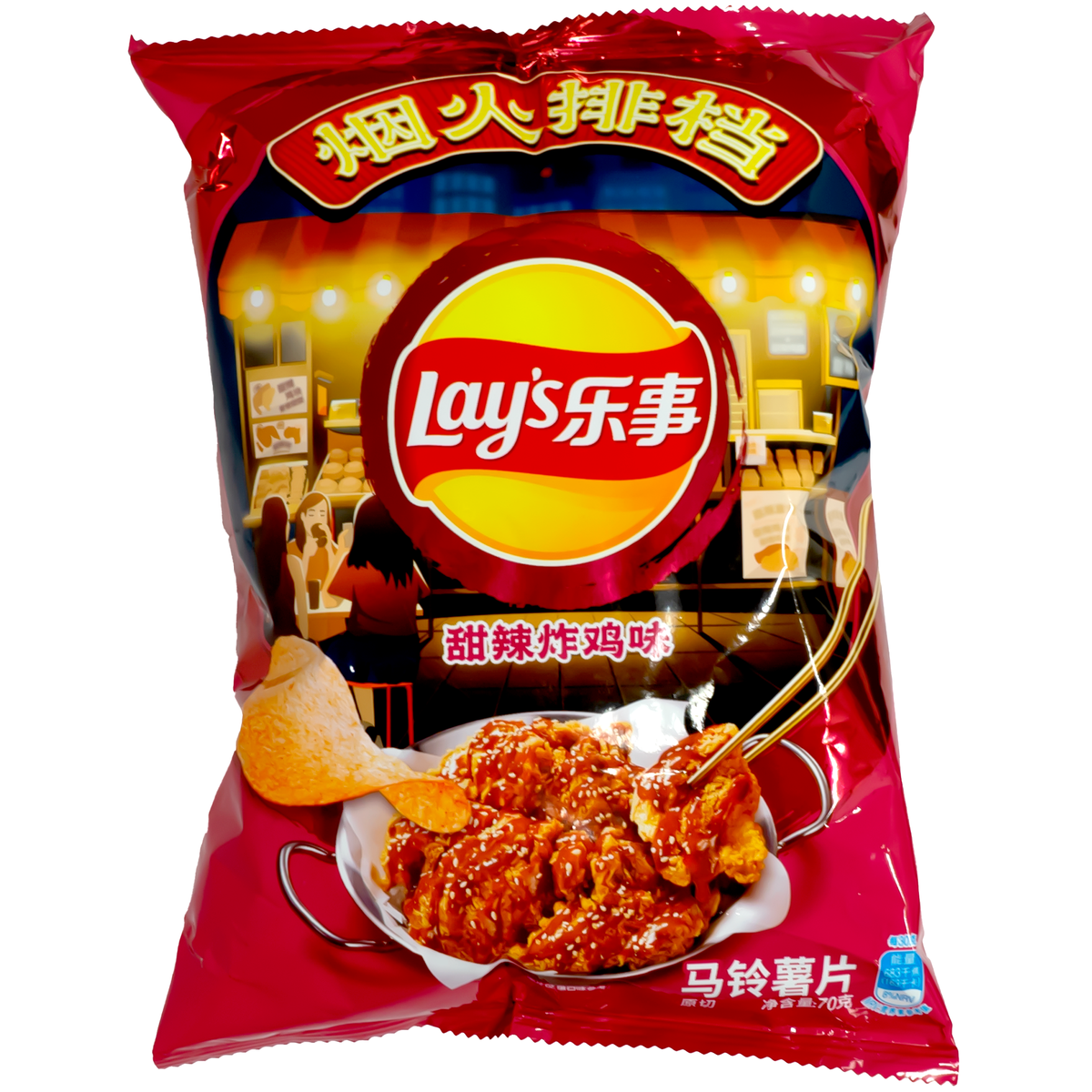 Lay&#39;s Potato Chips Imitation Sweet Spicy Fried Chicken Flavor 70g