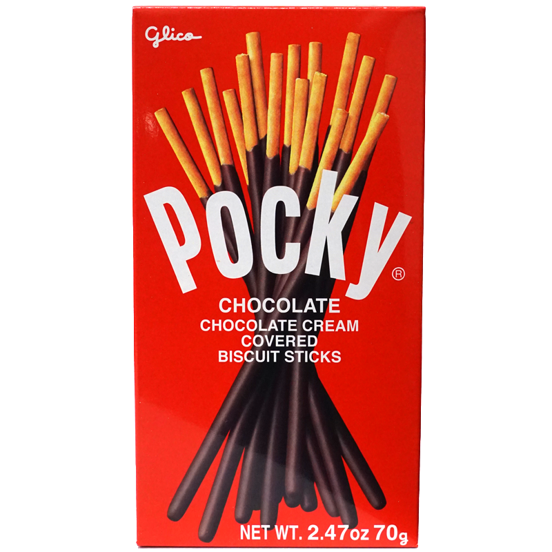 Front view of product. The packaging showcases a delightful arrangement of the chocolate-coated biscuit sticks, emphasizing their slender and elegant design. The background enhances the product&#39;s appeal with a modern and inviting aesthetic, making it ideal for enjoying as a snack or sharing with loved ones.