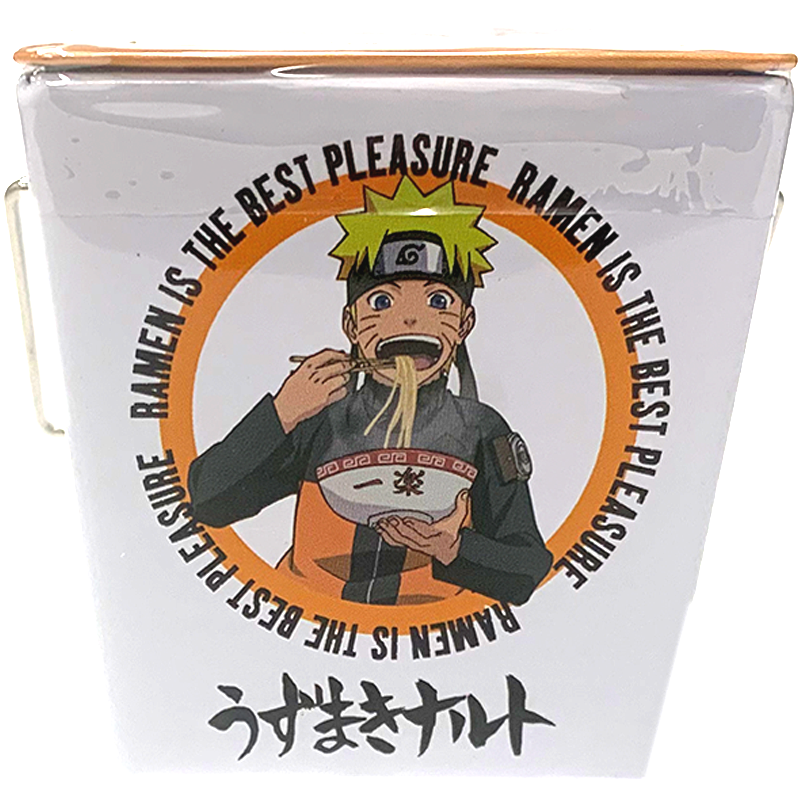 The container features a vibrant design, showcasing a cheerful character from Naruto enjoying a delicious bowl of ramen. Surrounding the illustration is the phrase "Ramen is the best pleasure," adding a playful and eye-catching touch to this candy treat. Perfect for fans of the series and candy lovers alike, this 30g container promises a delightful and flavorful experience.