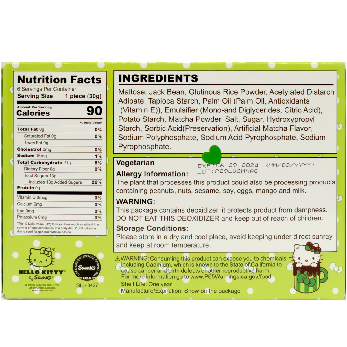 Back of product which has nutrition label and ingredients