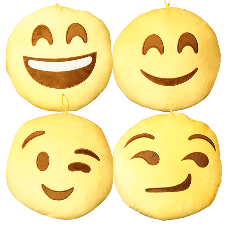 2X2 grid of smiling, laughing, winking, contented faces